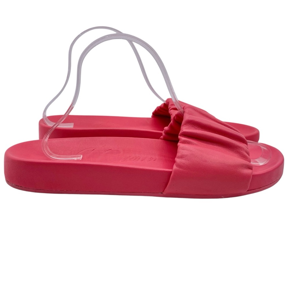J. Crew Womens Shoes Pacific Sandals 10 Pink Scrunchie Strap Slide Flat Casual - Picture 2 of 10